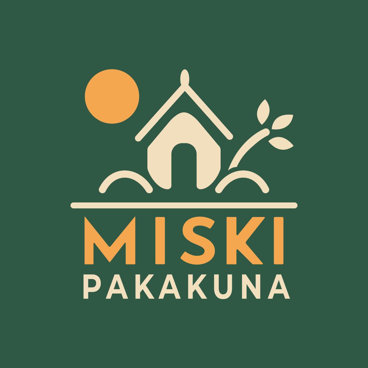 Logo de Miski Pakakuna - un símbolo verde que combina una hoja y una gota, representando la naturaleza y los productos amazónicos